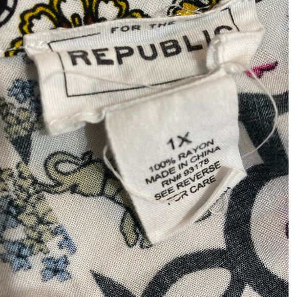 For The Republic Tunic Top Blouse Women Size 1X Art Classic Colorful BOHO - Picture 5 of 7